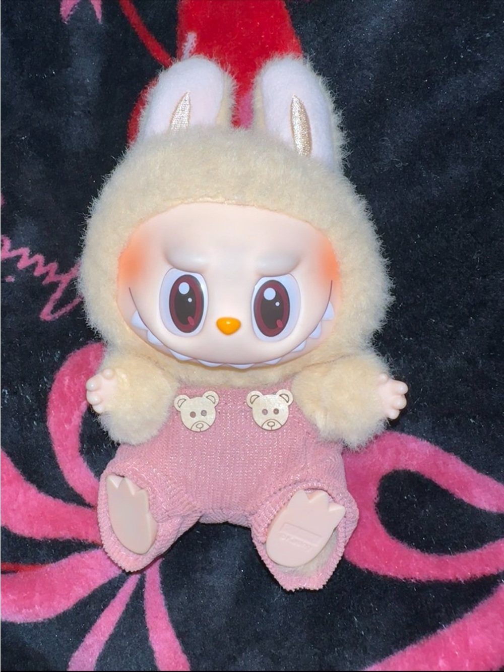Pink bear outfit for labubus